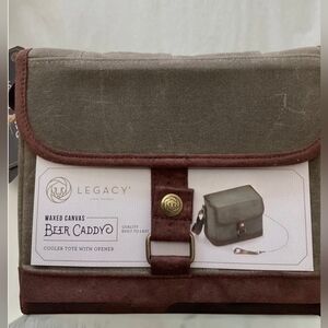 Waxed Canvas Beer Cooler Tote With Opener